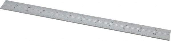 Starrett - 12 Inch Long Blade, 4R Graduation Combination Square Blade - Satin Chrome Finish, Steel, 1/64, 1/32 1/16 and 1/8 Inch Graduation - Eagle Tool & Supply