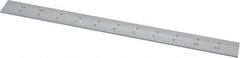 Starrett - 12 Inch Long Blade, 4R Graduation Combination Square Blade - Satin Chrome Finish, Steel, 1/64, 1/32 1/16 and 1/8 Inch Graduation - Eagle Tool & Supply