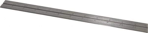 Starrett - 12 Inch Long Blade, 16R Graduation Combination Square Blade - Steel, 1/100, 1/64, 1/50 and 1/32 Inch Graduation - Eagle Tool & Supply