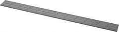 Starrett - 12 Inch Long Blade, 16R Graduation Combination Square Blade - Satin Chrome Finish, Steel, 1/100, 1/64, 1/50 and 1/32 Inch Graduation - Eagle Tool & Supply