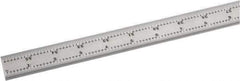 Starrett - 36 Inch Long Blade, 4R Graduation Combination Square Blade - Satin Chrome Finish, Steel, 1/64, 1/32 1/16 and 1/8 Inch Graduation - Eagle Tool & Supply