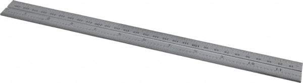 Starrett - 12 Inch Long Blade, 300mm Long Blade, English and Metric Graduation Combination Square Blade - Satin Chrome Finish, Steel, 1/64 and 1/32 Inch Graduation, 0.5 and 1mm Graduation - Eagle Tool & Supply