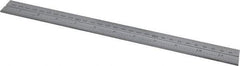 Starrett - 12 Inch Long Blade, 300mm Long Blade, English and Metric Graduation Combination Square Blade - Satin Chrome Finish, Steel, 1/64 and 1/32 Inch Graduation, 0.5 and 1mm Graduation - Eagle Tool & Supply