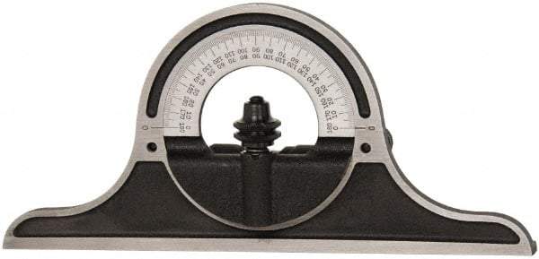 Starrett - 12 to 24 Inch Long Blade, Combination Square Protractor Head - Black Wrinkle Coated, Cast Iron - Eagle Tool & Supply
