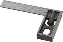 Starrett - 4 Inch Long, 4R Double Square - 1/64, 1/32, 1/16 and 1/8 Inch Graduation, Hardened Steel - Eagle Tool & Supply
