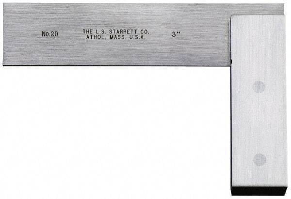 Starrett - 36" Blade Length, 20" Base Length Steel Square - 0.0025mm Accuracy - Eagle Tool & Supply