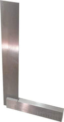 Starrett - 12" Blade Length, 7" Base Length Steel Square - 0.0025mm Accuracy - Eagle Tool & Supply