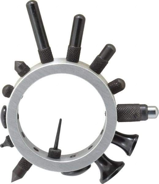 Starrett - 14 Piece, #4-48 Inch Thread, Steel, Drop Indicator Contact Point Set and Kit - Use With 25R Contact Point Set - Eagle Tool & Supply