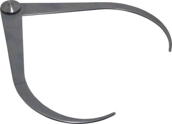 Starrett - 6 Inch Leg, Firm Joint, Steel, Polished, Outside Caliper - 8 Inch Max Measurement, 200mm Max Measurement, Flat Leg - Eagle Tool & Supply