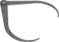 Starrett - 6 Inch Leg, Firm Joint, Steel, Polished, Outside Caliper - 8 Inch Max Measurement, 200mm Max Measurement, Flat Leg - Eagle Tool & Supply
