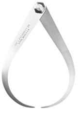 Starrett - 12 Inch Leg, Firm Joint, Steel, Polished, Outside Caliper - 16 Inch Max Measurement, 400mm Max Measurement, Flat Leg - Eagle Tool & Supply