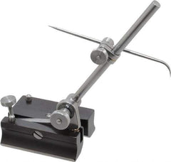 Starrett - 1 Spindle, 4 Inch Spindle Length, Surface Gage - 2 Inch Long x 1-1/2 Inch Wide Base, Hardened Steel - Eagle Tool & Supply