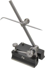 Starrett - 2 Spindle, 4 and 7 Inch Spindle Length, Surface Gage - 2 Inch Long x 1-1/2 Inch Wide Base, Hardened Steel - Eagle Tool & Supply