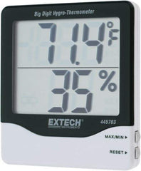 Extech - 14 to 140°F, 10 to 99% Humidity Range, Thermo-Hygrometer - 5% Relative Humidity Accuracy - Eagle Tool & Supply