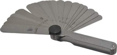 Starrett - 26 Piece, 0.0015 to 0.025" Thick, Parallel Feeler Gage Set - 3-1/32" Leaf Length, 1/2" Wide, Tempered Steel - Eagle Tool & Supply