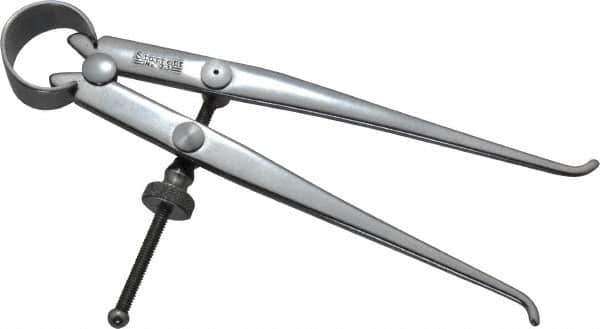 Starrett - 4 Inch Leg, Spring Joint, Steel, Polished, Inside Caliper - 4 Inch Max Measurement, 100mm Max Measurement, Flat Leg - Eagle Tool & Supply