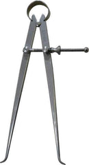 Starrett - 8 Inch Leg, Spring Joint, Steel, Polished, Inside Caliper - 8 Inch Max Measurement, 200mm Max Measurement, Flat Leg - Eagle Tool & Supply