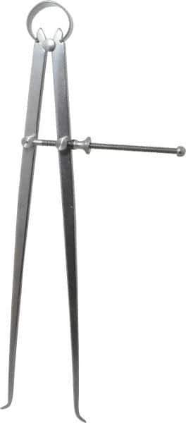 Starrett - 12 Inch Leg, Spring Joint, Steel, Polished, Inside Caliper - 12 Inch Max Measurement, 300mm Max Measurement, Flat Leg - Eagle Tool & Supply