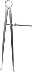 Starrett - 12 Inch Leg, Spring Joint, Steel, Polished, Inside Caliper - 12 Inch Max Measurement, 300mm Max Measurement, Flat Leg - Eagle Tool & Supply