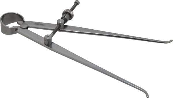 Starrett - 6 Inch Leg, Spring Joint, Steel, Polished, Inside Caliper - 6 Inch Max Measurement, 150mm Max Measurement, Flat Leg with Quick Nut Adjustment - Eagle Tool & Supply