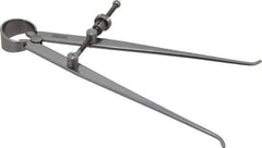 Starrett - 6 Inch Leg, Spring Joint, Steel, Polished, Inside Caliper - 6 Inch Max Measurement, 150mm Max Measurement, Flat Leg with Quick Nut Adjustment - Eagle Tool & Supply