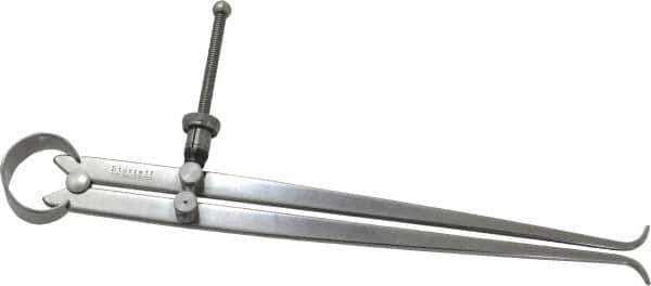 Starrett - 8 Inch Leg, Spring Joint, Steel, Polished, Inside Caliper - 8 Inch Max Measurement, 200mm Max Measurement, Flat Leg with Quick Nut Adjustment - Eagle Tool & Supply