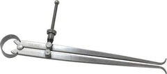 Starrett - 8 Inch Leg, Spring Joint, Steel, Polished, Inside Caliper - 8 Inch Max Measurement, 200mm Max Measurement, Flat Leg with Quick Nut Adjustment - Eagle Tool & Supply