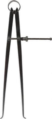Starrett - 12 Inch Leg, Spring Joint, Steel, Polished, Inside Caliper - 12 Inch Max Measurement, 300mm Max Measurement, Flat Leg with Quick Nut Adjustment - Eagle Tool & Supply