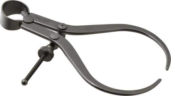 Starrett - 4 Inch Leg, Spring Joint, Steel, Polished, Outside Caliper - 4 Inch Max Measurement, 100mm Max Measurement, Flat Leg - Eagle Tool & Supply