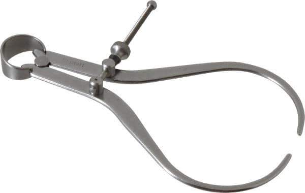 Starrett - 6 Inch Leg, Spring Joint, Steel, Polished, Outside Caliper - 6 Inch Max Measurement, 150mm Max Measurement, Flat Leg - Eagle Tool & Supply