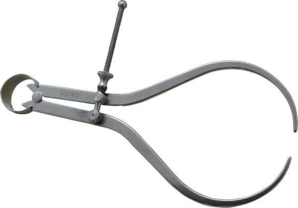Starrett - 8 Inch Leg, Spring Joint, Steel, Polished, Outside Caliper - 8 Inch Max Measurement, 200mm Max Measurement, Flat Leg - Eagle Tool & Supply