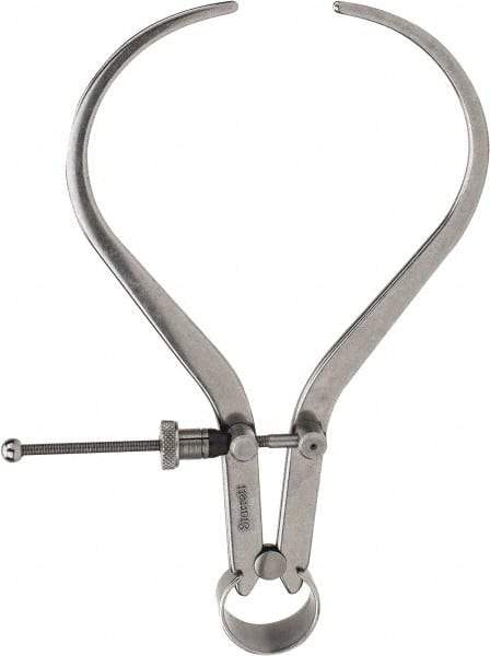 Starrett - 6 Inch Leg, Spring Joint, Steel, Polished, Outside Caliper - 6 Inch Max Measurement, 150mm Max Measurement, Flat Leg with Quick Nut Adjustment - Eagle Tool & Supply