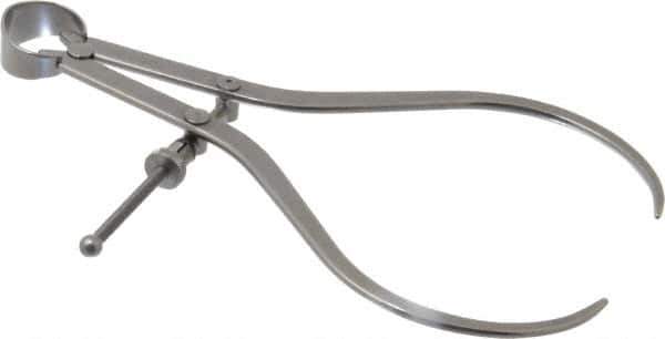 Starrett - 8 Inch Leg, Spring Joint, Steel, Polished, Outside Caliper - 8 Inch Max Measurement, 200mm Max Measurement, Flat Leg with Quick Nut Adjustment - Eagle Tool & Supply