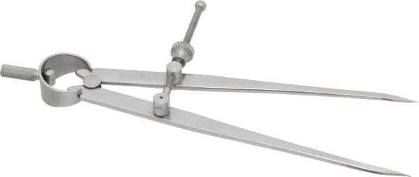 Starrett - 6 Inch Leg, Spring Joint, Steel, Polished, Divider - 6 Inch Max Measurement, 150mm Max Measurement, Flat Leg - Eagle Tool & Supply