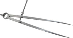 Starrett - 12 Inch Leg, Spring Joint, Steel, Polished, Divider - 12 Inch Max Measurement, 300mm Max Measurement, Flat Leg - Eagle Tool & Supply