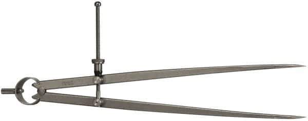 Starrett - 12 Inch Leg, Spring Joint, Steel, Polished, Divider - 12 Inch Max Measurement, 300mm Max Measurement, Flat Leg with Quick Nut Adjustment - Eagle Tool & Supply