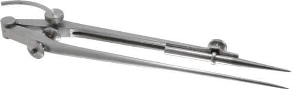 Starrett - 9 Inch Leg, Spring Joint, Steel, Polished, Divider - 12 Inch Max Measurement, 300mm Max Measurement, with Quick Nut Adjustment - Eagle Tool & Supply