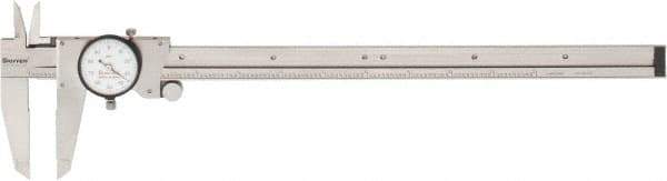 Starrett - 0" to 12" Range, 0.001" Graduation, 0.1" per Revolution, Dial Caliper - White Face, 2-1/2" Jaw Length, Accurate to 0.001" - Eagle Tool & Supply