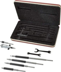 Starrett - 2 to 8", Satin Chrome Coated, Mechanical Inside Micrometer Set - 0.001" Graduation, Friction Thimble - Eagle Tool & Supply