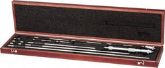 Starrett - 2 to 32", Satin Chrome Coated, Mechanical Inside Micrometer Set - 0.001" Graduation, Friction Thimble - Eagle Tool & Supply