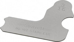 Starrett - 3/16 Inch Radius Gage - Satin Chrome Finish, Stainless Steel - Eagle Tool & Supply