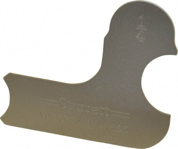 Starrett - 1/4 Inch Radius Gage - Satin Chrome Finish, Stainless Steel - Eagle Tool & Supply