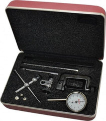 Starrett - 10 Piece, 0" to 0.2" Measuring Range, 1-7/16" Dial Diam, 0-50-0 Dial Reading, White Dial Test Indicator Kit - 0.001" Dial Graduation - Eagle Tool & Supply