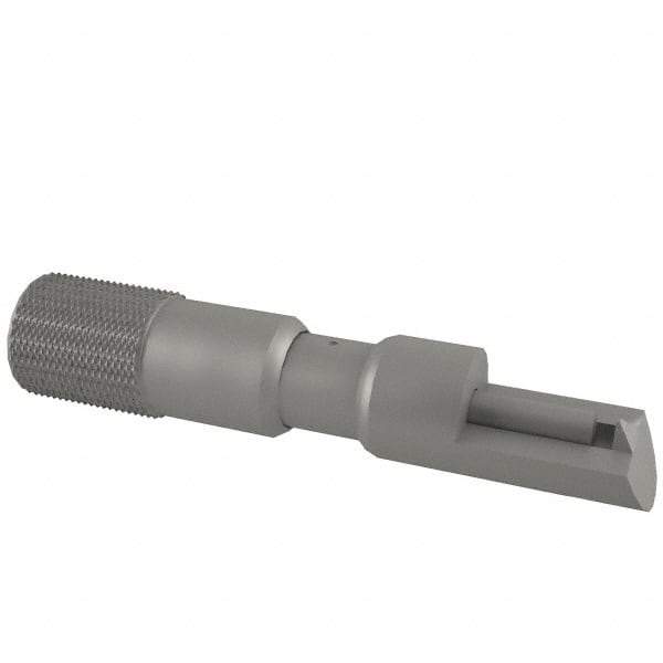 Starrett - 0 to 0.375 Inch Measurement Range, 0.001 Inch Graduation, Satin Coated Stainless Steel, Mechanical Can Seam Micrometer - Flat Spindle - Eagle Tool & Supply