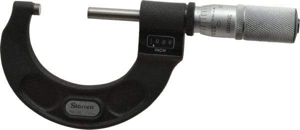 Starrett - 1 to 2" Range, 0.0001" Graduation, Mechanical Outside Micrometer - Friction Thimble, Accurate to 0.00005", Digital Counter - Eagle Tool & Supply