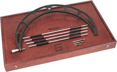 Starrett - 20 to 24" Range, 4 Piece Mechanical Outside Micrometer Set - 0.001" Graduation, Ratchet Stop Thimble, Steel Face - Eagle Tool & Supply
