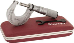 Starrett - 0 to 1" Range, 0.0001" Graduation, Mechanical Outside Micrometer - Friction Thimble - Eagle Tool & Supply