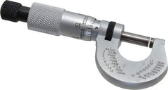 Starrett - 0 to 1/2" Range, 0.0001" Graduation, Mechanical Outside Micrometer - Ratchet Stop Thimble, Accurate to 0.00005" - Eagle Tool & Supply