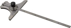 Starrett - 0 to 6 Inch Rule Measurement Range, 30 to 60° Angle Measurement Range, Steel Depth and Angle Gage - 60° Angle Graduation, 2-5/8 Inch Head Length, 1/8 Inch Head Width, 1/32 Inch Rule Graduation - Eagle Tool & Supply