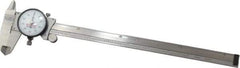 Starrett - 0" to 9" Range, 0.001" Graduation, 0.1" per Revolution, Dial Caliper - White Face, 1-1/2" Jaw Length, Accurate to 0.001" - Eagle Tool & Supply